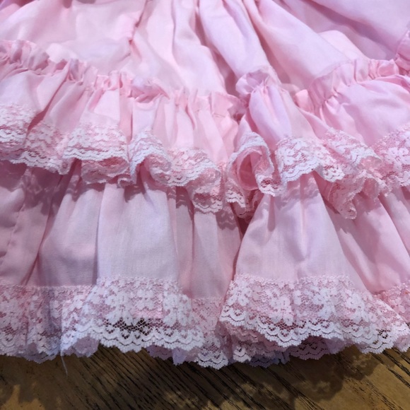 Lilo California Children’s Size 3 Pink Ruffle Lace 80s Party Dress Croquet - Picture 9 of 15